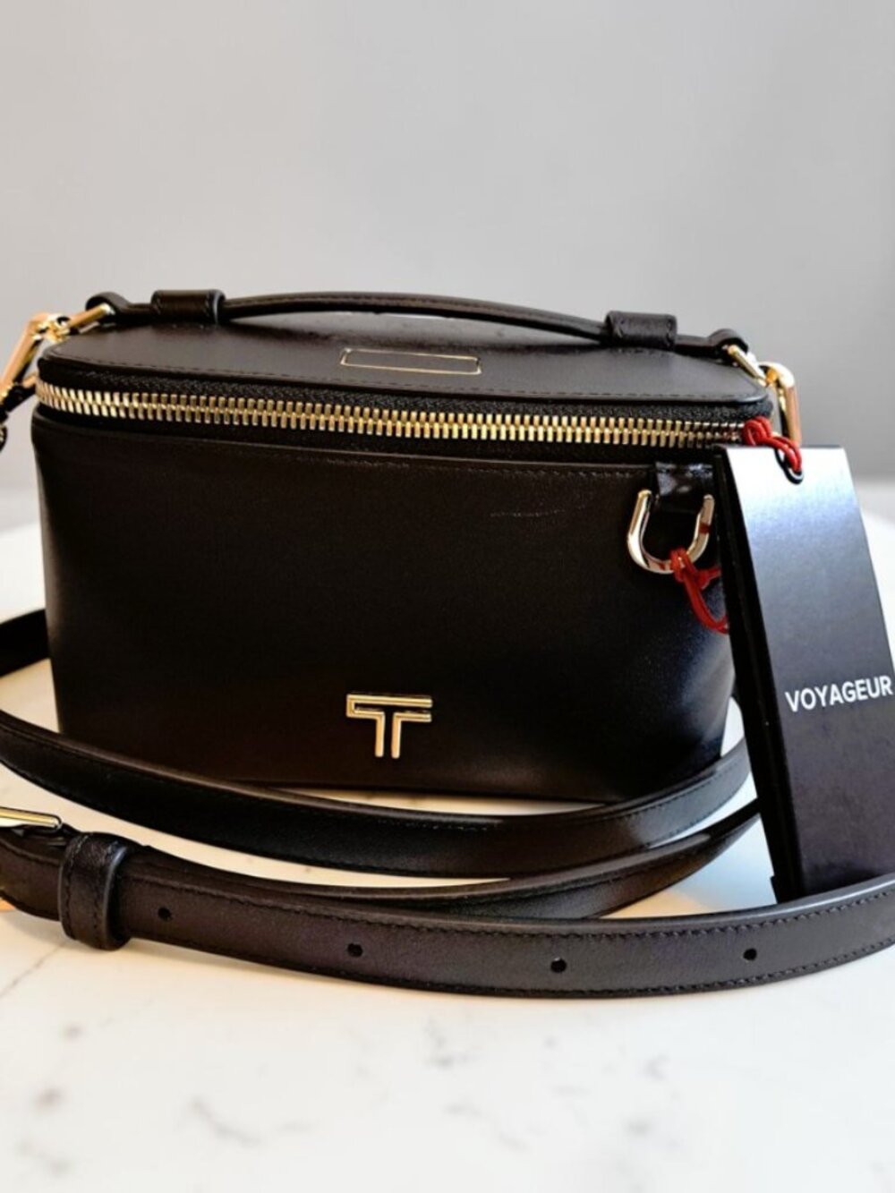 TUMI Black Voyageur Lex Small Train Case Crossbody (See Disc)